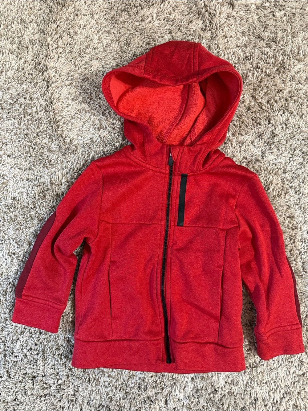 Athletic Works Red Kids' Hooded Zip-Up Sweatshirt